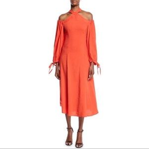 REJINA PYO Odella Halter Cold-Shoulder Midi Dress